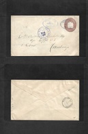Costa Rica. 1896 (March) Grecia - Germany, Hamburg. Via NYC - San Jose. 10c Brown Stationary Embossed Envelope Oval Depa - Costa Rica