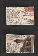 Czechoslovakia. 1925 (9 April) Prague - Switzerland, Solothurn (11 April) Fkd Ppc + Taxed + Arrival 20c Swiss P. Due, Ti - Other & Unclassified