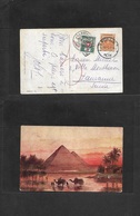 Egypt. 1915 (12 Aug) Port Said - Switzerland, Lausanne (19 Aug) Fkd Ppc 3m Orange, Cds + Arrival Swiss Postage Due 5c, T - Altri & Non Classificati