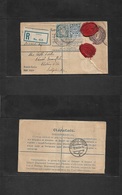 Eire. 1927 (2 Nov) Dublin - Switzerland, Chateau D'Oix. 5d Lilac Stationary Envelope + 2 Adtls On Registered Multifkd Us - Used Stamps