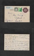 Eire. 1944 (10 Oct) Dublin - Switzerland, Zurich. 1 1/2d Stat Card + 2 Adtls On Airmail Censor Usage Both Irish + Britis - Oblitérés