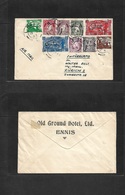 Eire. 1947 (18 Feb) Inis - Switzerland, Zurich. Air Multifkd Envelope (9 Stamps) Hotel Cover. VF. - Oblitérés