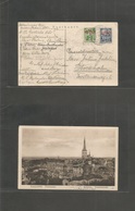 Estonia. 1926 (June) Regal - Sweden, Stockholm. Fkd Ppc, Ovptd Issue, Tied Cds. Signed By 20 Colleagues. - Estonia