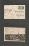 Estonia. 1926 (June) Regal - Sweden, Stockholm. Fkd Ppc, Ovptd Issue, Tied Cds. Signed By 20 Colleagues. - Estland