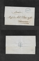 France. 1845 (31 Oct) Marseille - Livorno, Italy (4 Nov) EL Full Text Private Maritime Line Ship "MF & CO" Blue Cachet.  - Autres & Non Classés