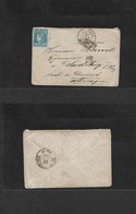 France. 1871 (17 Abril) Agen - Germany, Blankenburg, Brunswick (21 April) Fkd Env. France Bordeaux 20c Blue, Good Margin - Other & Unclassified