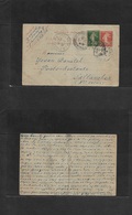 France - Stationary. 1918 (22 Aug) Serbians In France During WWI. Rhone - Hte Savoie 10c Red Semeuse Stat Card + Adtl, C - Other & Unclassified