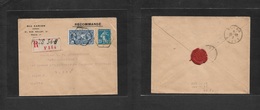 France - Xx. 1927 (21 Dec) Paris - Algeria, Blida (26 Dec) Registered Envelope. Semeuse Issue + American Legion. Fine. - Other & Unclassified