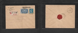 France - Xx. 1927 (21 Dec) Paris - Algeria, Blida (26 Dec) Registered Envelope. Semeuse Issue + American Legion. Fine. - Otros & Sin Clasificación