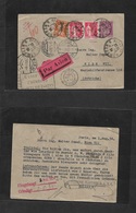 France - Stationary. 1934 (1 Aug) Paris, Mercoeur - Austria, Wien (2 Aug) Multifkd Air Paix 40c Lilac Stat Card +  Adtls - Other & Unclassified