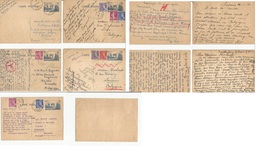 France - Stationary. 1940. Small Correspondence To Belgium, Five Arc De Triumph 80c Blue Stat Card + Adtls (x5), Incl Se - Other & Unclassified