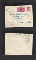 France - Stationary. 1941 (10 June) Paris - Switzerland, Geneve (12 June) Registered Multifkd 1fr Red Orange Stat Envelo - Other & Unclassified