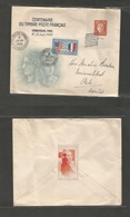 France - Xx. 1949 (8 June) Centenary Stamps. Paris - Norway, Oslo. Fkd Comm Env. - Other & Unclassified