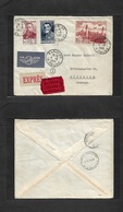 France - Xx. 1949 (4 Aug) Paris, Cujas - Sweden, Goteburg. Air Express Multifkd Env Incl 100 Fr Airmail Stamp. Better Se - Autres & Non Classés