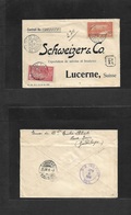 Frc - Guadalupe. 1916 (25 March) Basse Terre - Switzerland, Luzern (25 April) Via US Sea Post (8 April) Registered Multi - Otros & Sin Clasificación