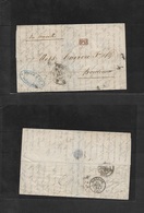 Frc - India. 1861 (11 Jan) Pondichery - France, Bordeaux (12 Feb) Stampless EL Depart Black Cds, Red PO, Via Marseille ( - Sonstige & Ohne Zuordnung