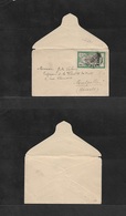 Frc - India. C. 1925. Pondichery - Montpellier, France. Unsealed Small Envelope, Ovpd Issue, 6 Cachets. - Sonstige & Ohne Zuordnung