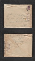 Frc - India. 1941 (6 March) British PO. Pondichery - Mahe (17 March) Fkd + Censored Envelope. Very Rare WWII Postal Comb - Other & Unclassified