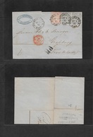 German States-N.G.Conf.. 1870 (18 May) Hamburg - France, Strassbourg (20 May) Multifkd E. At 4 1/2gr Rate. - Other & Unclassified
