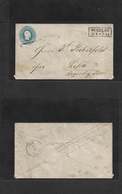 German States-Prusia. C. 1857 (30 Aug) Bunzlau - Lissa (31 Aug) (40p) 2gr Blue Stat Env, Depart Comercial Cachet + Box D - Other & Unclassified
