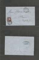 German States - Saxony. 1854 (22 Aug) Chemnitz - Planen (23 Aug) E Fkd 1gr Black / Rose Good To Large Margins, Tied "8"  - Other & Unclassified