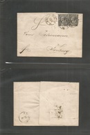 German States - Saxony. 1861 (18 Nov) Pirna - Freiberg (19 Nov) EL Full Text Fkd 1/2gr Grey (x2) Mostly Good Margins, Ti - Other & Unclassified