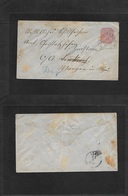 German States-Wurttemberg. 1879 (26 Aug) Schomberg - Lankirf (26 Aug) 10 Pf Red-rose / Bluish Stationary Envelope, Fwded - Other & Unclassified