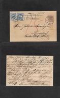 Germany - Stationery. 1879 (10 June) Dresden - Switzerland, Burgdorf (12 June) 5 Pf Purple Stat Card, Taxed + Arrival Ea - Other & Unclassified