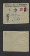 Germany - Xx. 1919 (13 Dec) Aptona - Switzerland, Lachsen (20 Dec) Fkd Comercial Envelope + Taxed + (x3) Swiss Postage D - Other & Unclassified