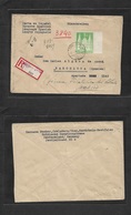 Germany - Xx. 1948 (5 Jan) Schladern - Spain, Barcelona. Registered Single 1 DM Green Fkd Env + Label Scarce Spain Desti - Other & Unclassified