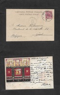 German Col-Schiffpost. 1899 (3 Oct) "An Bord Admiral" Betwen Crete And Port Said. Egypt Color Card, German Sea Post. Afr - Sonstige & Ohne Zuordnung