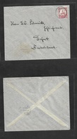 German Col-East Africa. 1900 (5 Feb) MUANZA - Germany, Erfurt. Fkd Env 7 1/2 Ch Red Stamp, Tied Cds. - Other & Unclassified