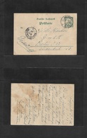 German Col-East Africa. 1903 (4 Oct) Lupembe - Germany, Berlin Via Iringa (15 Oct) - DES (3 Nov) 3 Pesa Green Stat Card. - Other & Unclassified