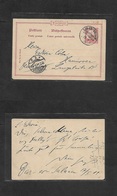 German Col-East Africa. 1904 (17 Jan) DES - Hannover, Germany (15 Feb) 5p Red Stat Card, Nice Cds. VF Condition. Proper  - Other & Unclassified