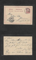 German Col-East Africa. 1904 (17 Jan) DES - Hannover, Germany (15 Feb) 5p Red Stat Card, Nice Cds. VF Condition. Proper  - Autres & Non Classés