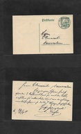 German Col-East Africa. 1911 (29 Sept) Chinenti, Morogoro - DES Local 4h Green Stat Card. Fine Used. Comercial. - Other & Unclassified