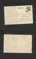 German Col-East Africa. 1911 (25 Nov) DES - Ulm, Germany, 4h Green Stat Card. Fine Used. Long Text. - Other & Unclassified