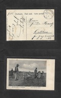 German Col-Swa. 1907 (7 Feb) Feldpost Card. Bethanien - Cottbus, Germany. Military Burial At Town Photo Card. - Other & Unclassified