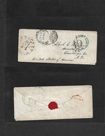 Great Britain. 1856 (18 July) Point, Portsmouth - USA, FORESTVILLE, NJ. Stampless Envelope Depart Blue And Black Cds. BR - ...-1840 Voorlopers