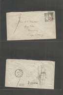 Great Britain. 1891 (Apr 6) Bedford - South Africa, Mowbray, Cape Colony (May 8) 2d Fkd Envelope QV + "1d" Mns Charges.  - ...-1840 Préphilatélie