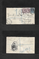 Great Britain. 1893 (23 Jan) Finsbury - Germany, Thuringen (25 Jan) Registered Multifkd Env Fine. - ...-1840 Prephilately