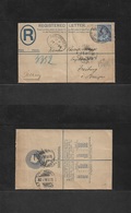 Great Britain - Stationery. 1895 (20 July) Bradford, Yorkshire - Germany, Freiburg (22 July) Via London (21 July) Regist - ...-1840 Prephilately