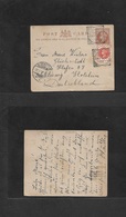 Great Britain - Stationery. 1898 (May 20) Norwood - Germany, Gluckstadt, Schleswig Holstein (21 May) 1/2d Brown Stat Car - ...-1840 Préphilatélie