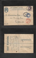 Great Britain. 1899 (2 Oct) Exchange Liverpool - London (3 Oct) Registered 2d Blue + Adtl Fkd Stat Env. VF. - ...-1840 Prephilately