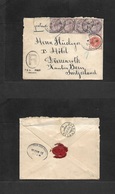 Great Britain. 1900 (20 March) London Chief Office - Switzerland, Durrenroth (21 March) Registered Multifkd Envelope At  - ...-1840 Prephilately