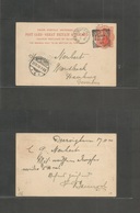 Great Britain - Stationery. 1900 (Nov 17) Kings Lynn - Germany, Hamburg Wandskek (19 Nov) 1d Red Stat Card. Via Dersingh - ...-1840 Prephilately