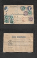 Great Britain - Stationery. 1901 (23 Oct) Newcastle On Tyre - Germany, Berlin (25 Oct) Registered 2d Blue + 8 Adtls, PER - ...-1840 Precursores