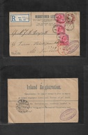 Great Britain - Stationery. 1908 (6 March) Hull - Finnland, Abo (10 March) Registered Multifkd 1 1/2d Brown Stat Env, Ov - ...-1840 Prephilately