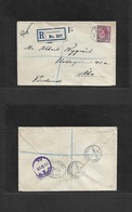 Great Britain - Xx. 1922 (22 Sept) Scotland, Grangemouth - Finland, Abo. Registered Env Fkd 6d Lilac Cds + R-label. VF. - ...-1840 Prephilately