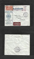 Great Britain - Xx. 1928 (17 May) London - Switzerland, Zurich (18 May) Business Telegram Machine Fkd Envelope + 2 Adtls - ...-1840 Prephilately